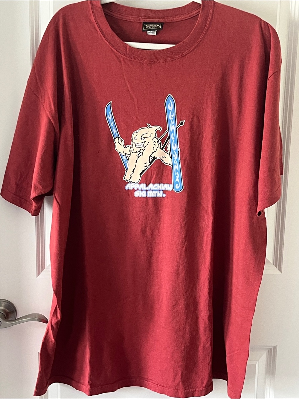 Oura Cotton Sportswear Brick Red Tee Appalachian Ski MTN VTG